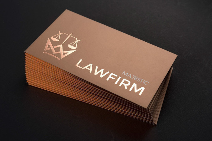 High quality silk laminated ultra-thick business card template - Majestic Law Firm
