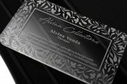 Floral Engraved Crystal Clear Acrylic Business Card 2