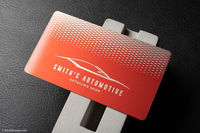 Vibrant red modern automotive business card – Smith’s Automotive