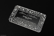 Floral Engraved Crystal Clear Acrylic Business Card 1