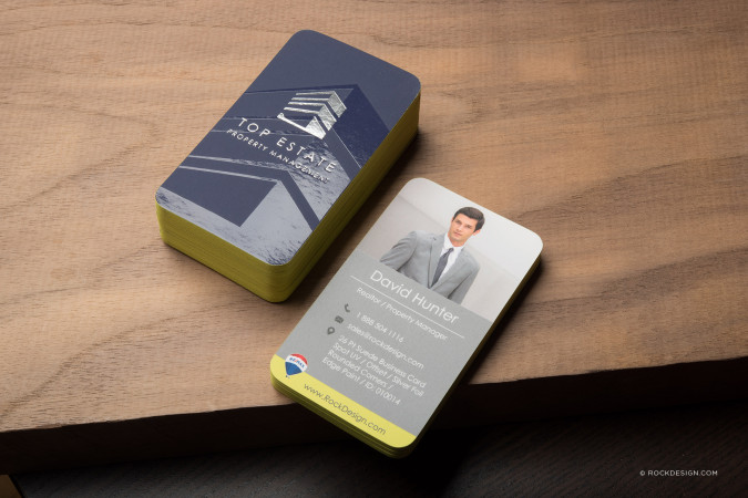 Realtor Full Colour Suede Laminated Business Card Template - Top Estate
