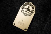 Metal Business card Template Matte Gold with Cut-Through Design  5