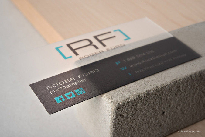 Frost plastic business card template - Roger Ford