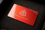 Creative feminine catering quick red metal business card 2