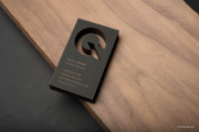 Black quick biz card with laser cutting and engraving 2