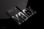Black clear plastic business card template with white ink 8