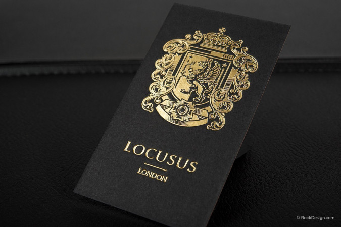 Triplex gold foil deboss elegant luxury business card design - Locusus