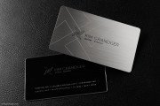 Brushed Stainless Steel with Black Spot Colour Business Card 5