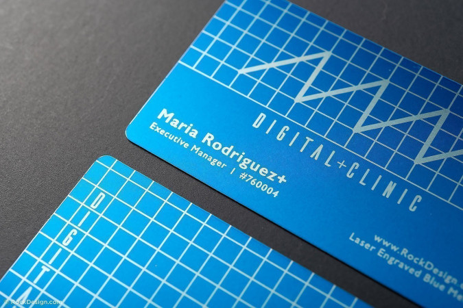 Blue geometric tech laser cards – Digital Clinic