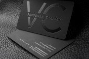Hard Suede Black Name Card with Silver Foil stamping Business card Template 5