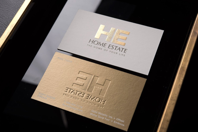 Fancy and elegant textured gold name card template – Home Estate