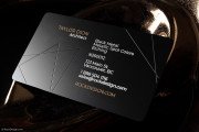 Geometric Etched Black Metal with Metallic Ink business cards 3