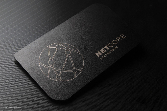 Professional laser engraved metal business card template - Netcore
