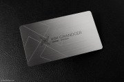 Brushed Stainless Steel with Black Spot Colour Business Card 4