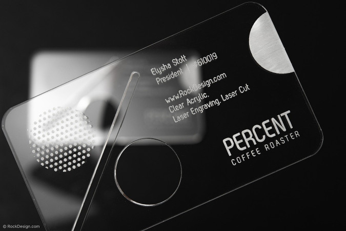 Cut-Through Crystal Clear Acrylic Business Card Temlate Design - Percent 