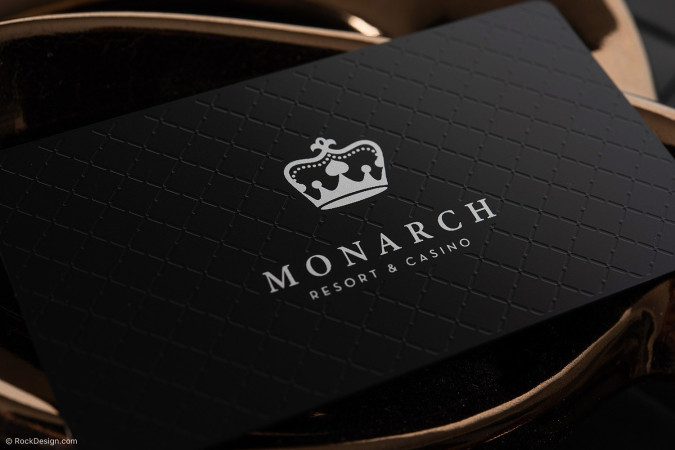 Luxurious Black Metal with Silver Metallic Ink Business Card Template - Monarch