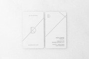 Elegant vertical white metal b card template 7