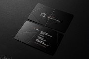 Geometric Etched Black Metal with Metallic Ink business cards 5