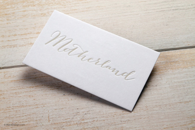 Elegant minimalist letterpress business card - Motherland