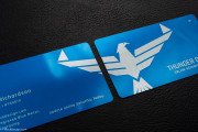 Professional laser engraved blue metal business card 5