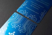 Modern blue tech biz card template 4