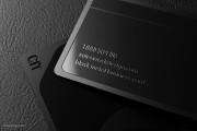 Glossy black metal business card template 7