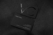 Hard Suede Black Name Card with Silver Foil stamping Business card Template 6
