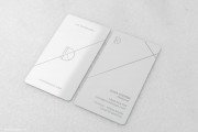 Elegant vertical white metal b card template 8
