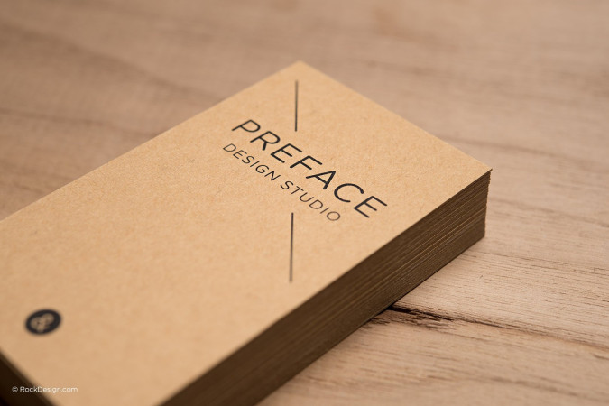 Elegant Kraft white foil stamped simple awesome visit card design - Preface
