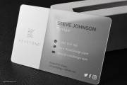 White & frosted business card template 1