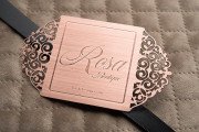 Copper Metal Card with Cut-Through Finishing Unique Business Card Template 3