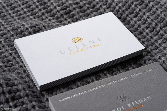 Fresh modern white and light grey duplex business card template design - Celene