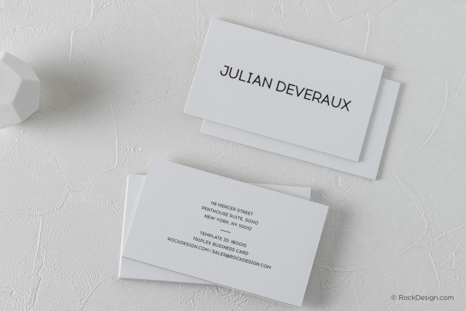 Sophisticated White & Black Triplex Business Cards - Julian Deveraux