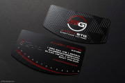 Automotive Black Metal with Etching and Spot Color Business Card 1