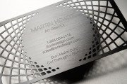 Cut Through Gunmetal Name Card with Etching Business Card Template 4