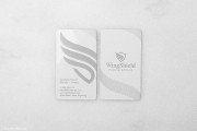 Quick white metal vertical business card template 4