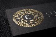 Gold and Silver Foil Triplex Black Business Card Template 2