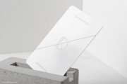 Elegant vertical white metal b card template 3