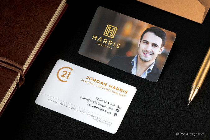 Ultra Thick White Glossed PVC with UV Print Headshot - Harris Realty