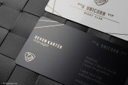 Laser Engraved Black & White Metal Business Cards Design 3