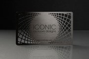 Cut Through Gunmetal Name Card with Etching Business Card Template 2