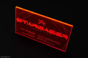 Dazzling Translucent Fluorescent Orange Acrylic Business Card 1