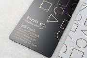 Simple modern vertical black and white metal business card with laser engraving 4