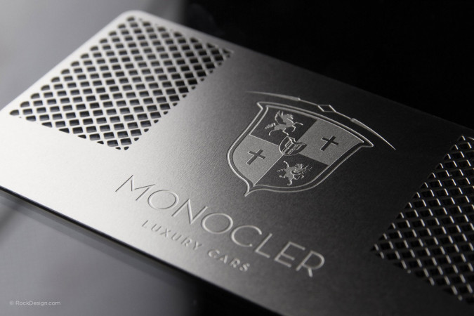 Professional modern stainless steel business card - Monocler