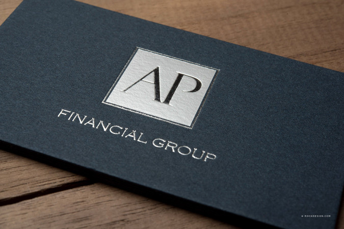 Navy Cardstock foil card - AP Financial Group