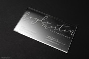 Minimalist Laser Engraved Crystal Clear Acrylic Business Card 1