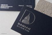 Navy, silver embossed business card template 8