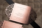 Copper Metal Card with Cut-Through Finishing Unique Business Card Template 4