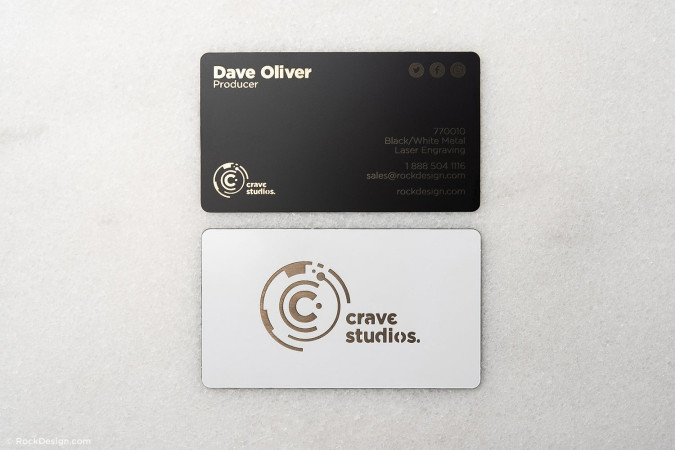 Professional black and white studio cards - Crave Studios 
