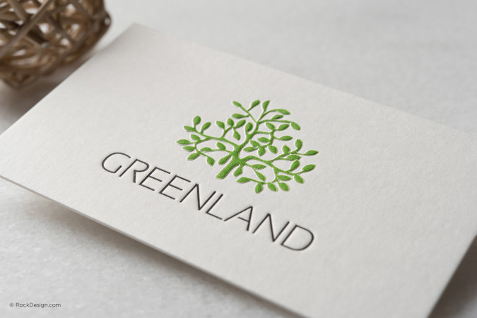 Letterpress cream with emboss business card - Greenland